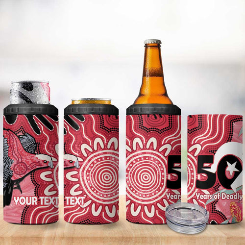 Personalised Australia Galah NAIDOC Week 2026 4 in 1 Can Cooler Tumbler 50 Years of Deadly Aboriginal Art