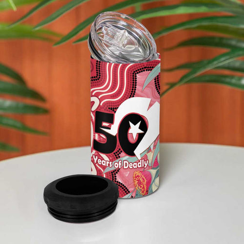 Personalised Australia Galah NAIDOC Week 2026 4 in 1 Can Cooler Tumbler 50 Years of Deadly Aboriginal Art