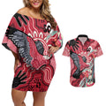 Personalised Australia Galah NAIDOC Week 2026 Couples Matching Off Shoulder Short Dress and Hawaiian Shirt 50 Years of Deadly Aboriginal Art