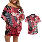 Personalised Australia Galah NAIDOC Week 2026 Couples Matching Off Shoulder Short Dress and Hawaiian Shirt 50 Years of Deadly Aboriginal Art