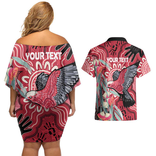 Personalised Australia Galah NAIDOC Week 2026 Couples Matching Off Shoulder Short Dress and Hawaiian Shirt 50 Years of Deadly Aboriginal Art