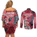 Personalised Australia Galah NAIDOC Week 2026 Couples Matching Off Shoulder Short Dress and Long Sleeve Button Shirt 50 Years of Deadly Aboriginal Art