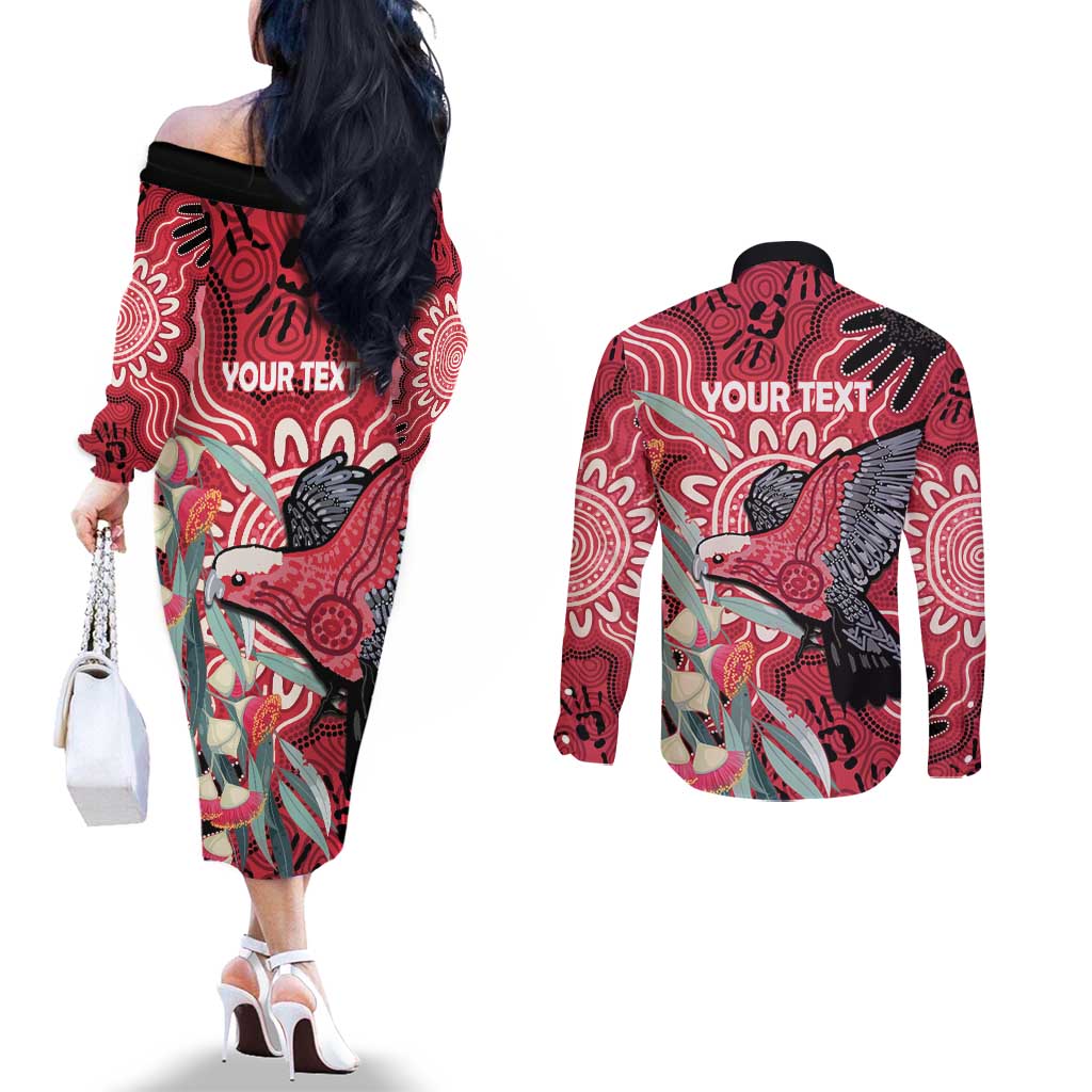 Personalised Australia Galah NAIDOC Week 2026 Couples Matching Off The Shoulder Long Sleeve Dress and Long Sleeve Button Shirt 50 Years of Deadly Aboriginal Art