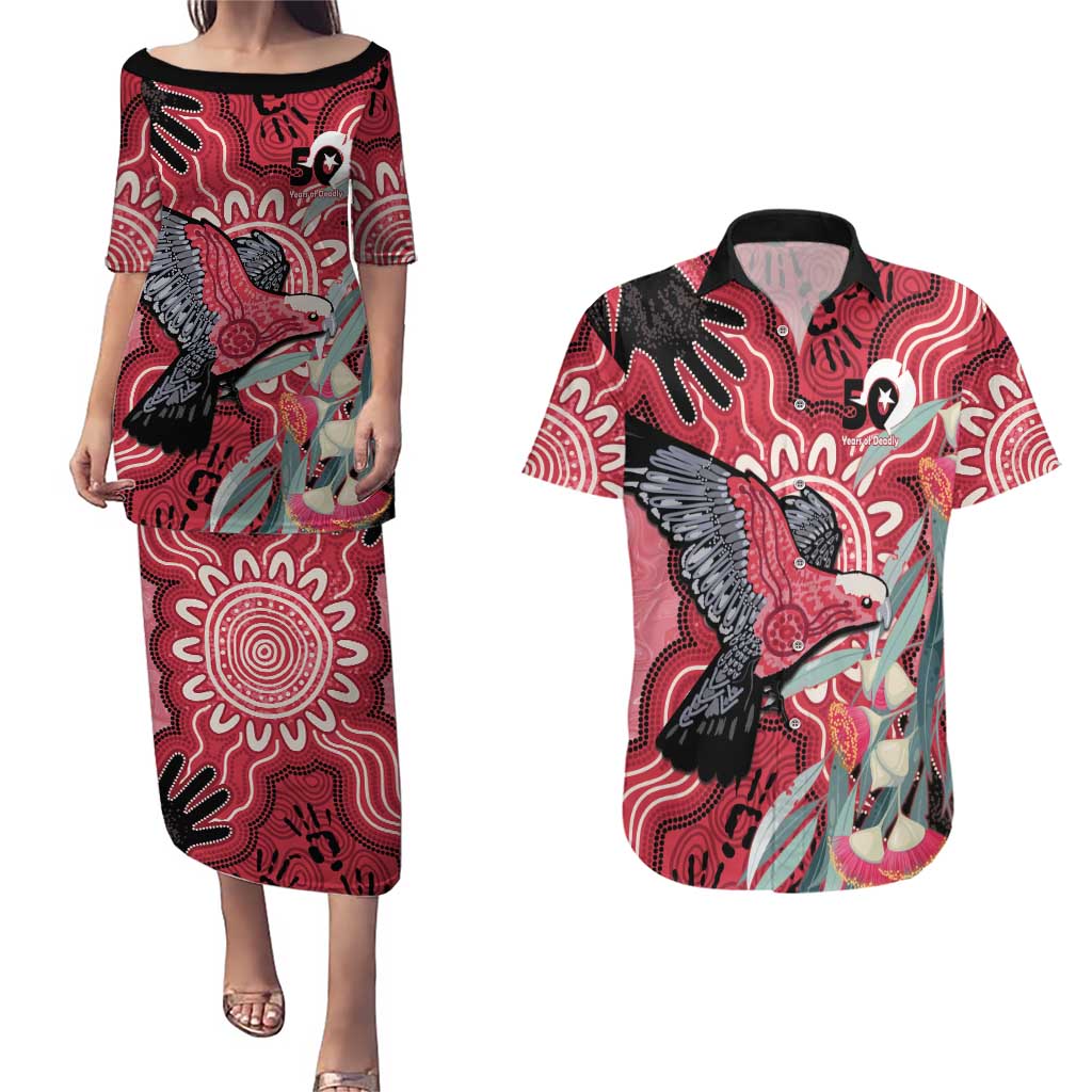 Personalised Australia Galah NAIDOC Week 2026 Couples Matching Puletasi and Hawaiian Shirt 50 Years of Deadly Aboriginal Art