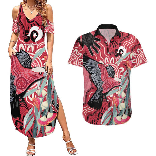 Personalised Australia Galah NAIDOC Week 2026 Couples Matching Summer Maxi Dress and Hawaiian Shirt 50 Years of Deadly Aboriginal Art