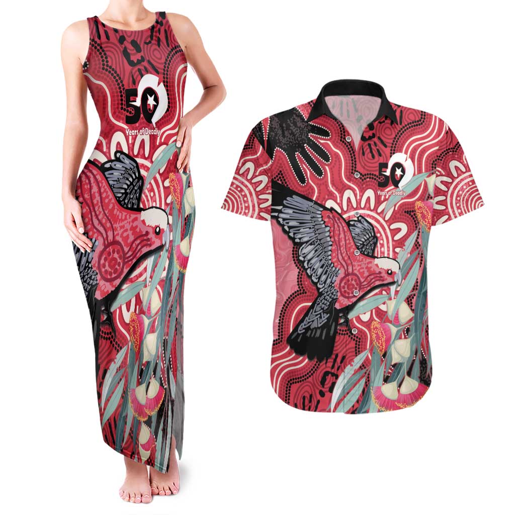 Personalised Australia Galah NAIDOC Week 2026 Couples Matching Tank Maxi Dress and Hawaiian Shirt 50 Years of Deadly Aboriginal Art