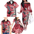 Personalised Australia Galah NAIDOC Week 2026 Family Matching Off The Shoulder Long Sleeve Dress and Hawaiian Shirt 50 Years of Deadly Aboriginal Art