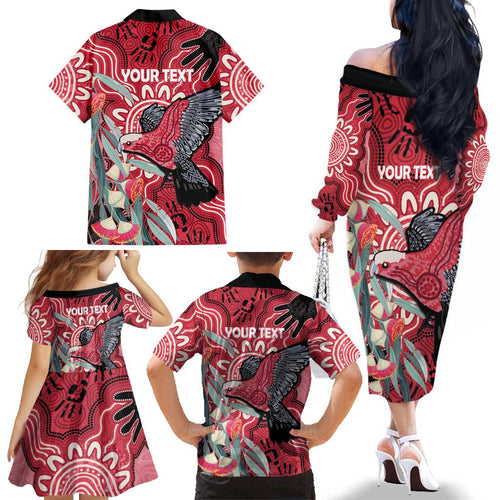 Personalised Australia Galah NAIDOC Week 2026 Family Matching Off The Shoulder Long Sleeve Dress and Hawaiian Shirt 50 Years of Deadly Aboriginal Art
