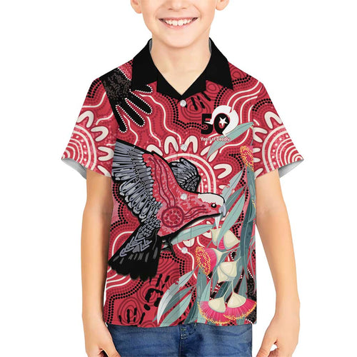 Personalised Australia Galah NAIDOC Week 2026 Family Matching Off The Shoulder Long Sleeve Dress and Hawaiian Shirt 50 Years of Deadly Aboriginal Art