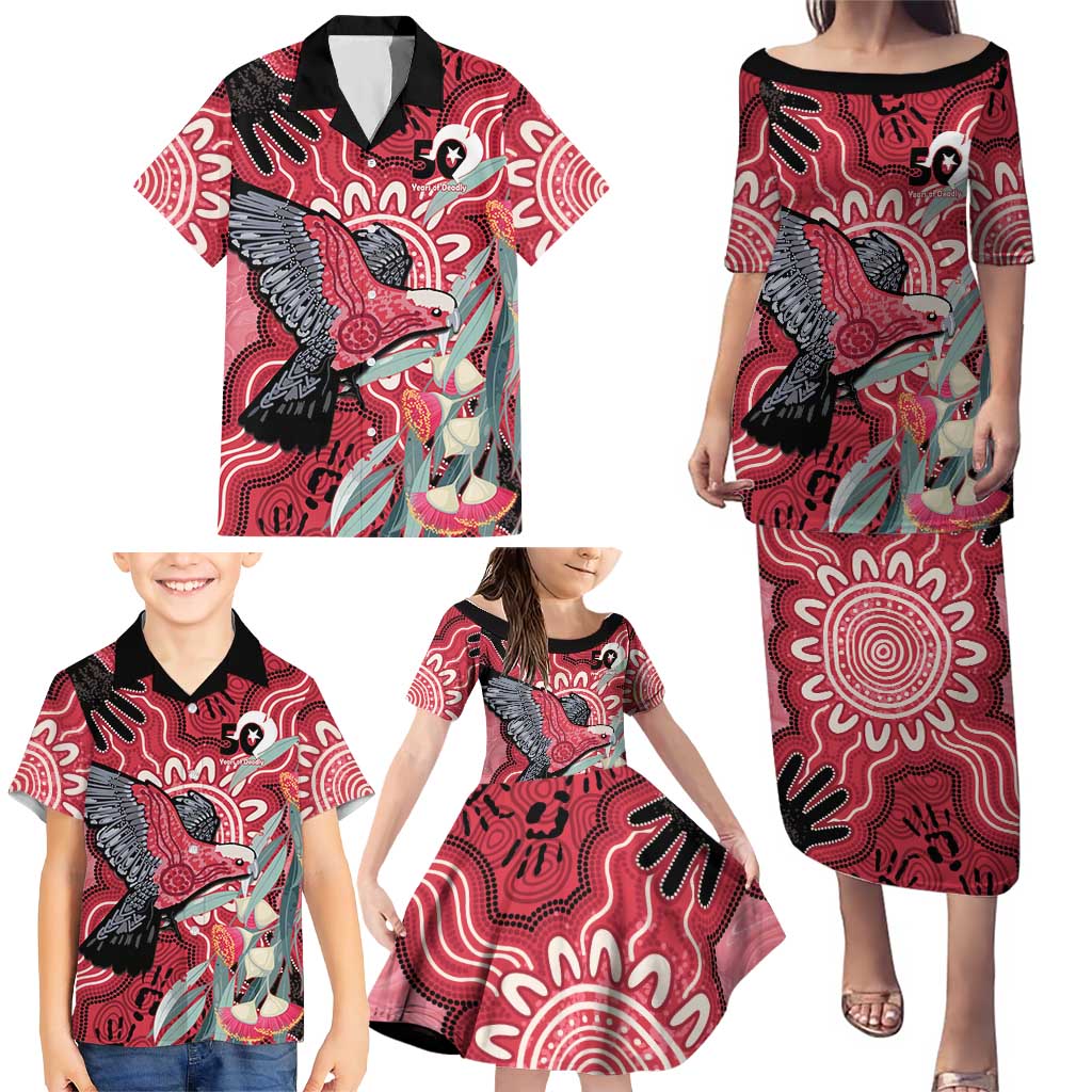 Personalised Australia Galah NAIDOC Week 2026 Family Matching Puletasi and Hawaiian Shirt 50 Years of Deadly Aboriginal Art