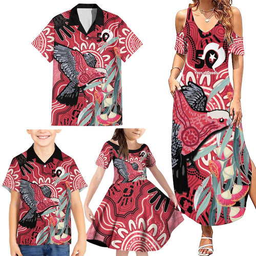 Personalised Australia Galah NAIDOC Week 2026 Family Matching Summer Maxi Dress and Hawaiian Shirt 50 Years of Deadly Aboriginal Art