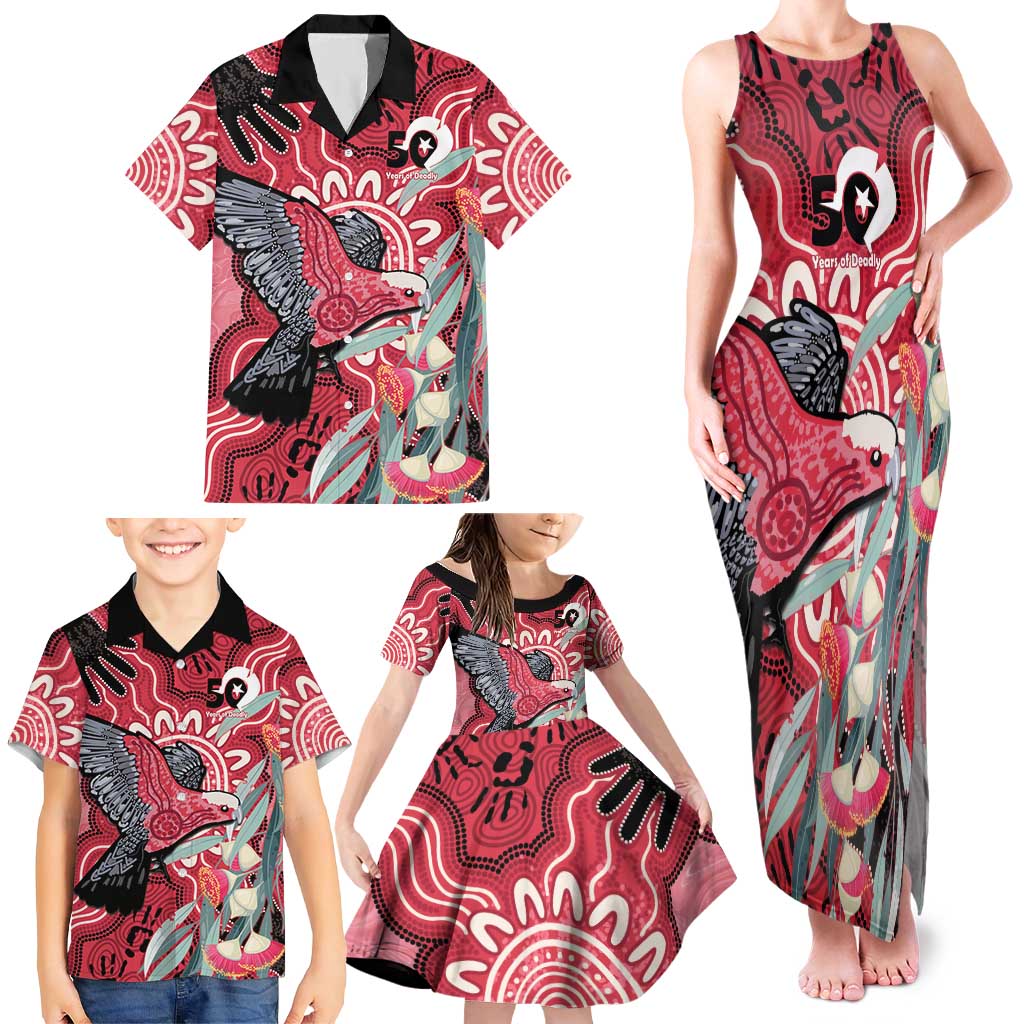 Personalised Australia Galah NAIDOC Week 2026 Family Matching Tank Maxi Dress and Hawaiian Shirt 50 Years of Deadly Aboriginal Art