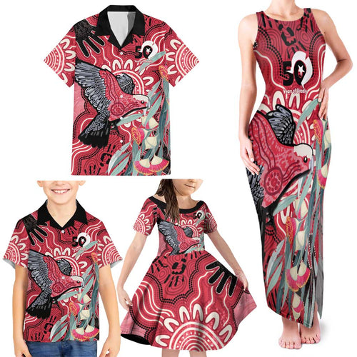 Personalised Australia Galah NAIDOC Week 2026 Family Matching Tank Maxi Dress and Hawaiian Shirt 50 Years of Deadly Aboriginal Art