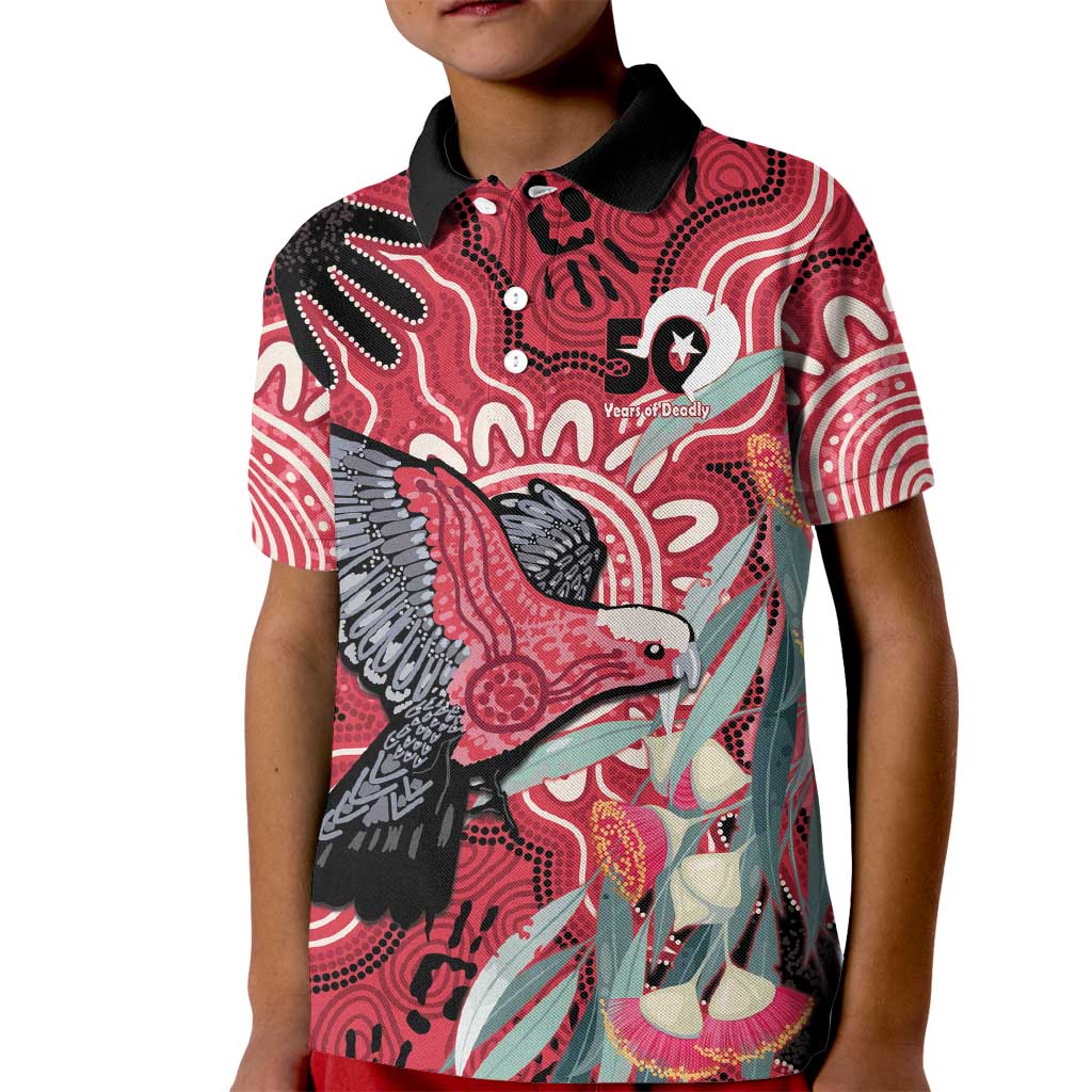 Personalised Australia Galah NAIDOC Week 2026 Kid Polo Shirt 50 Years of Deadly Aboriginal Art