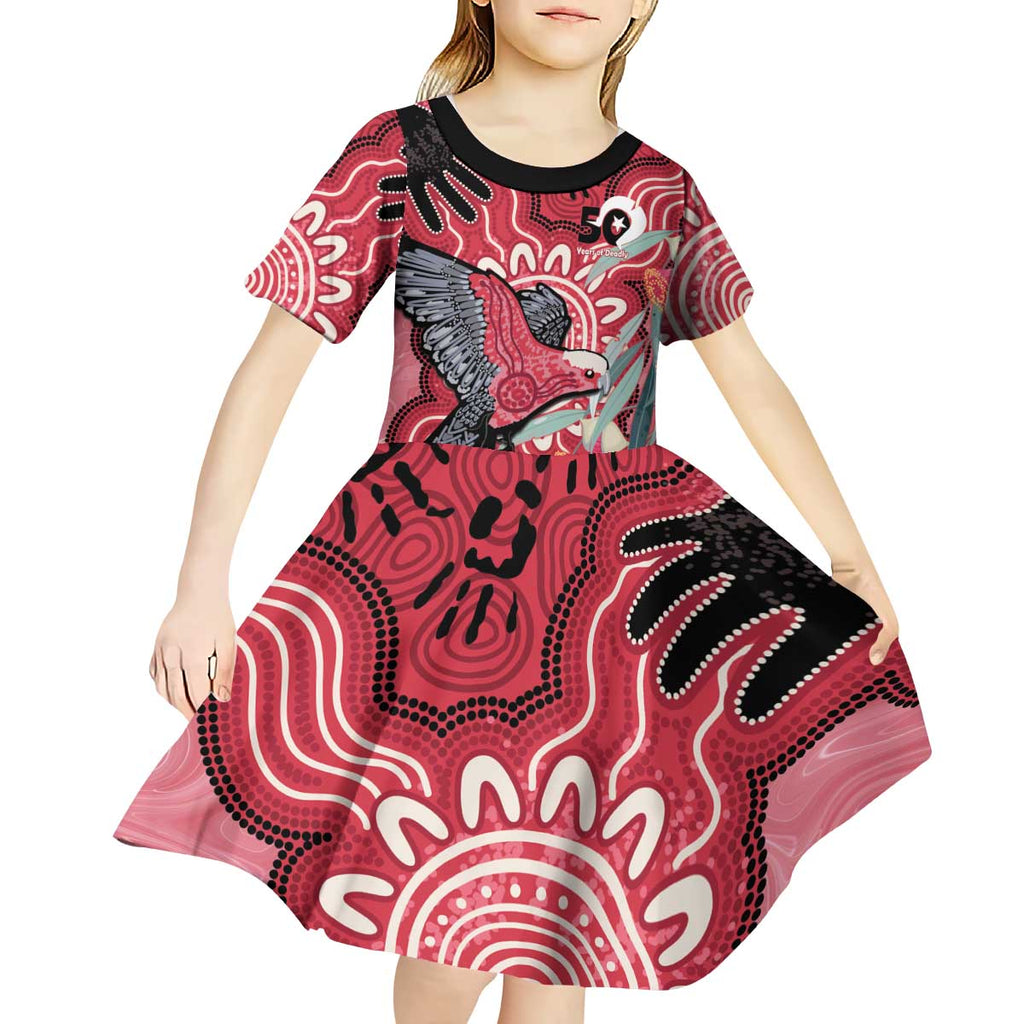 Personalised Australia Galah NAIDOC Week 2026 Kid Short Sleeve Dress 50 Years of Deadly Aboriginal Art