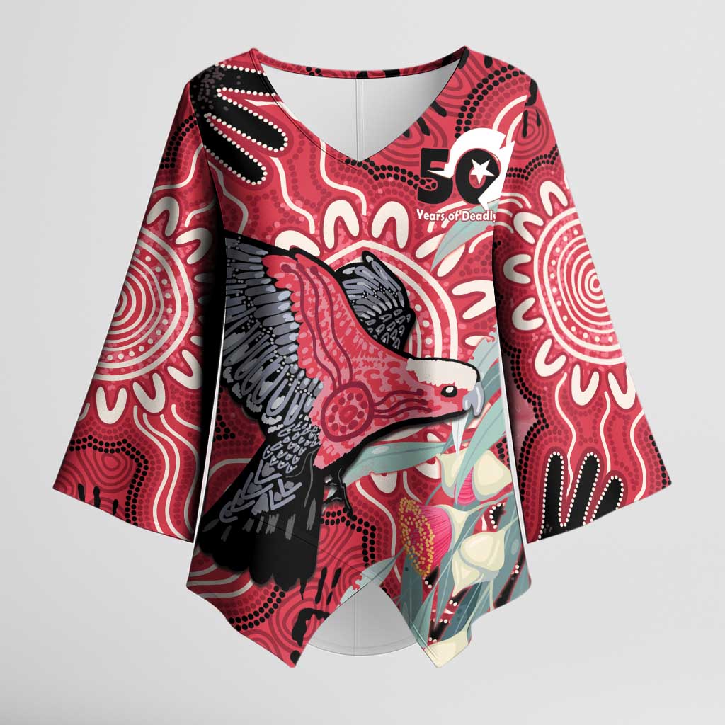 Personalised Australia Galah NAIDOC Week 2026 Kimono Sleeve Blouse 50 Years of Deadly Aboriginal Art