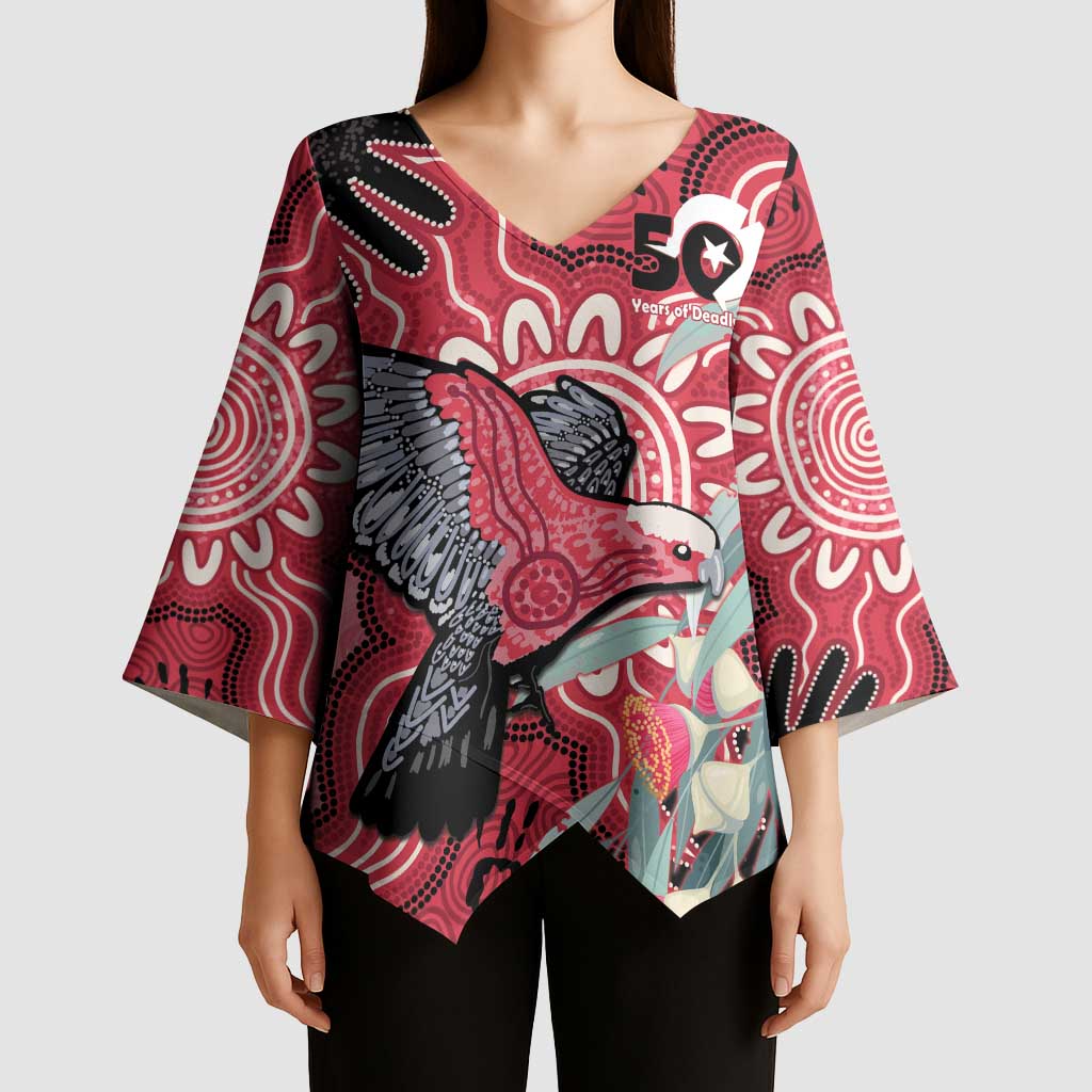 Personalised Australia Galah NAIDOC Week 2026 Kimono Sleeve Blouse 50 Years of Deadly Aboriginal Art