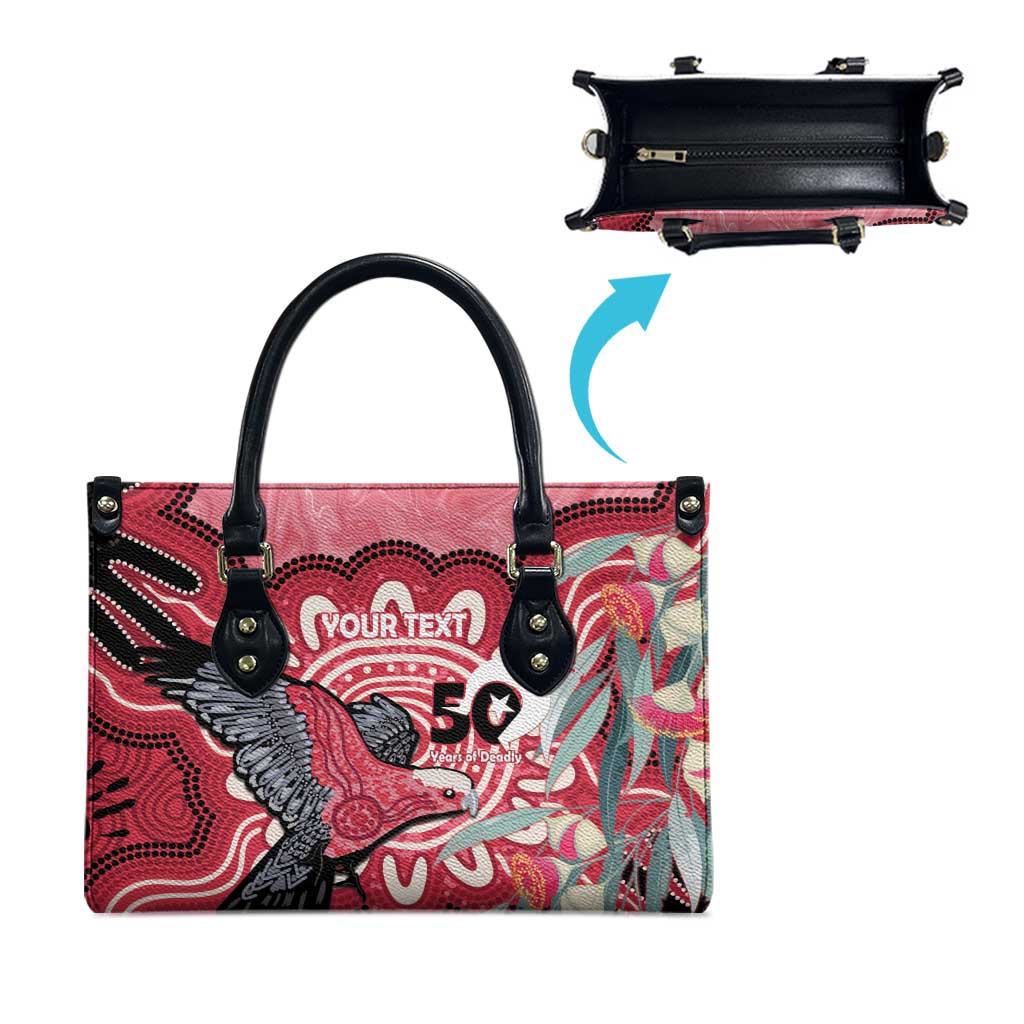 Personalised Australia Galah NAIDOC Week 2026 Leather Bag 50 Years of Deadly Aboriginal Art