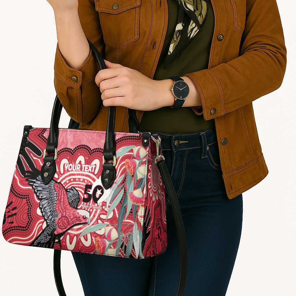 Personalised Australia Galah NAIDOC Week 2026 Leather Bag 50 Years of Deadly Aboriginal Art