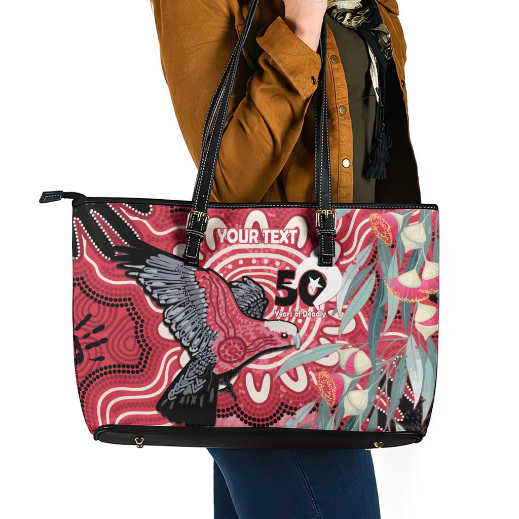 Personalised Australia Galah NAIDOC Week 2026 Leather Tote Bag 50 Years of Deadly Aboriginal Art