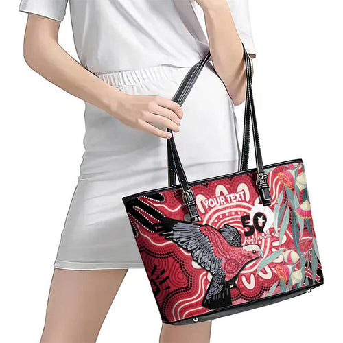 Personalised Australia Galah NAIDOC Week 2026 Leather Tote Bag 50 Years of Deadly Aboriginal Art