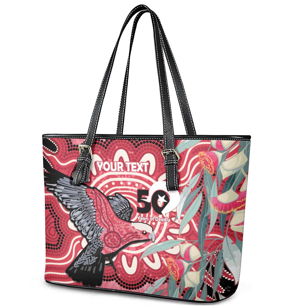 Personalised Australia Galah NAIDOC Week 2026 Leather Tote Bag 50 Years of Deadly Aboriginal Art