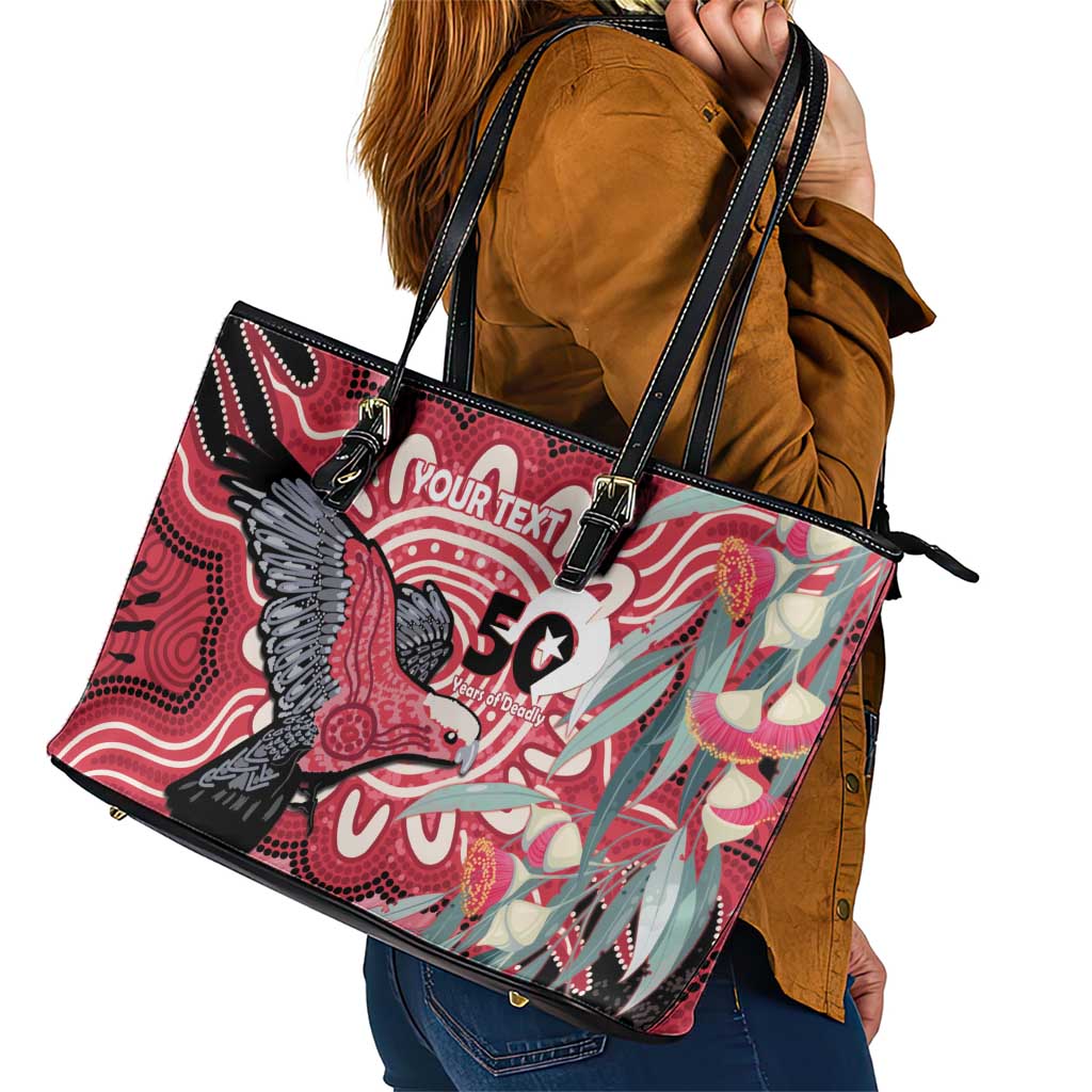 Personalised Australia Galah NAIDOC Week 2026 Leather Tote Bag 50 Years of Deadly Aboriginal Art