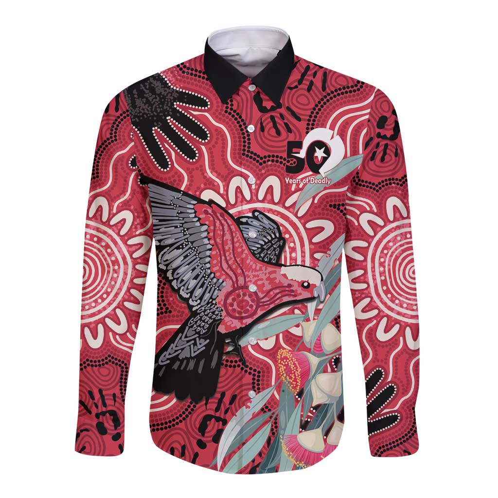 Personalised Australia Galah NAIDOC Week 2026 Long Sleeve Button Shirt 50 Years of Deadly Aboriginal Art