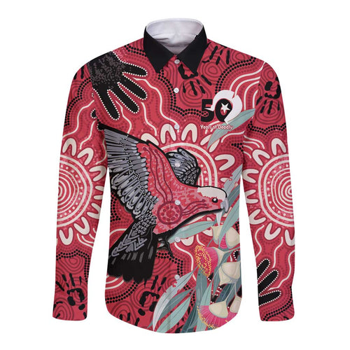 Personalised Australia Galah NAIDOC Week 2026 Long Sleeve Button Shirt 50 Years of Deadly Aboriginal Art
