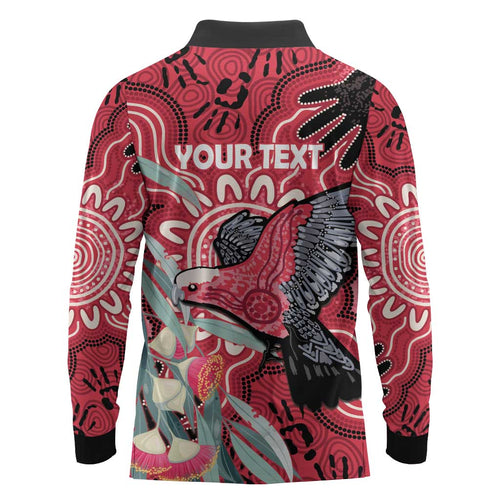 Personalised Australia Galah NAIDOC Week 2026 Long Sleeve Polo Shirt 50 Years of Deadly Aboriginal Art