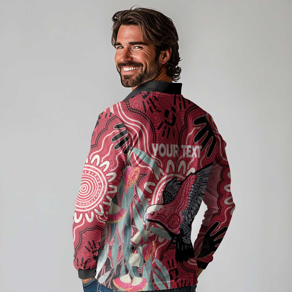 Personalised Australia Galah NAIDOC Week 2026 Long Sleeve Polo Shirt 50 Years of Deadly Aboriginal Art