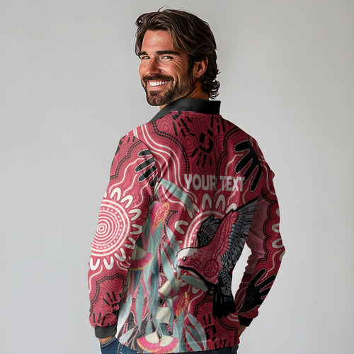Personalised Australia Galah NAIDOC Week 2026 Long Sleeve Polo Shirt 50 Years of Deadly Aboriginal Art