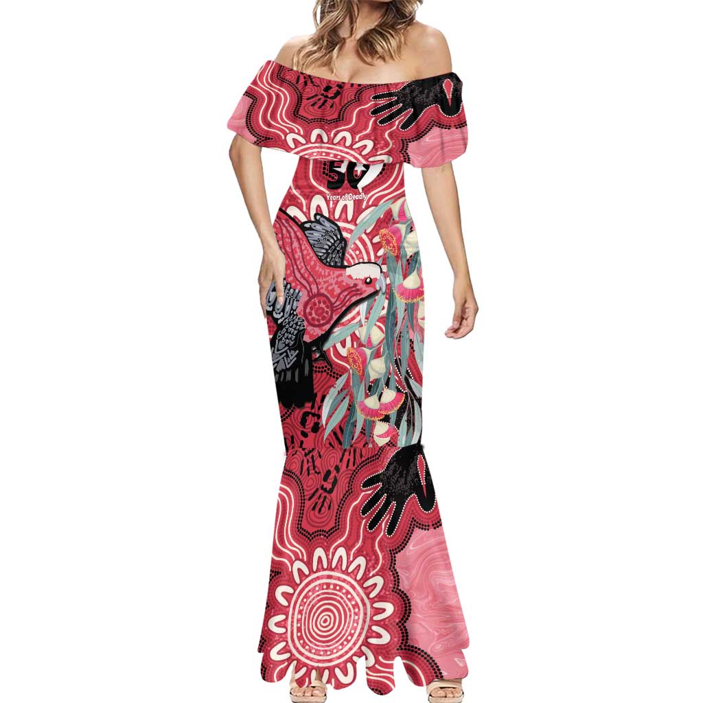 Personalised Australia Galah NAIDOC Week 2026 Mermaid Dress 50 Years of Deadly Aboriginal Art