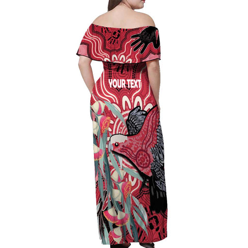 Personalised Australia Galah NAIDOC Week 2026 Off Shoulder Maxi Dress 50 Years of Deadly Aboriginal Art