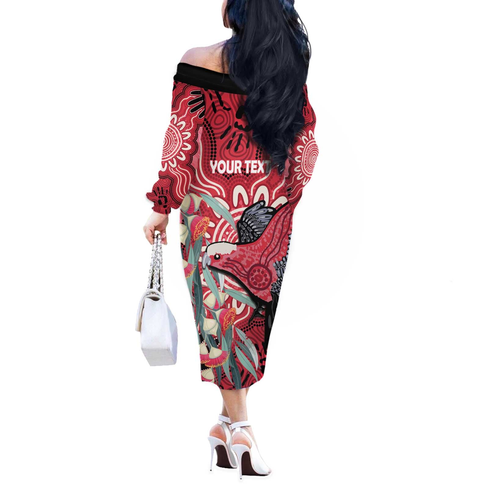 Personalised Australia Galah NAIDOC Week 2026 Off The Shoulder Long Sleeve Dress 50 Years of Deadly Aboriginal Art