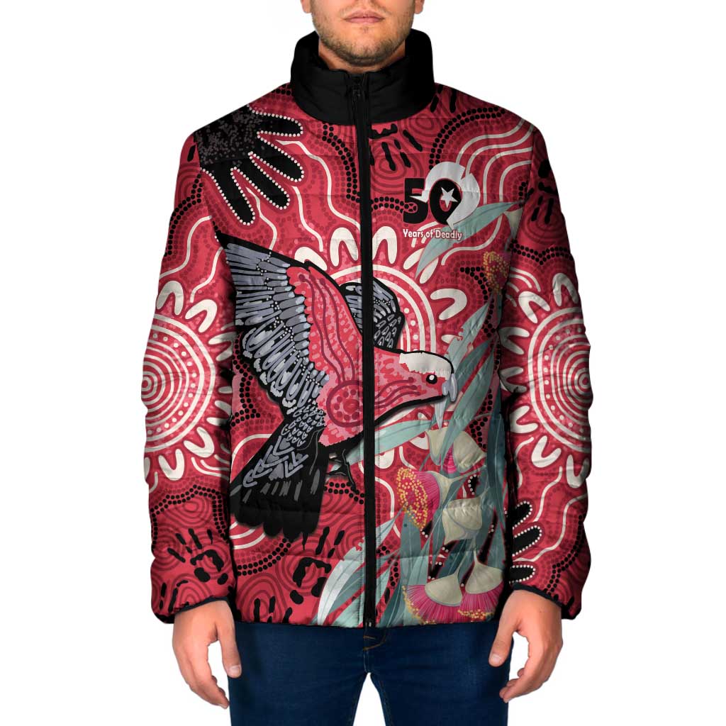 Personalised Australia Galah NAIDOC Week 2026 Padded Jacket 50 Years of Deadly Aboriginal Art