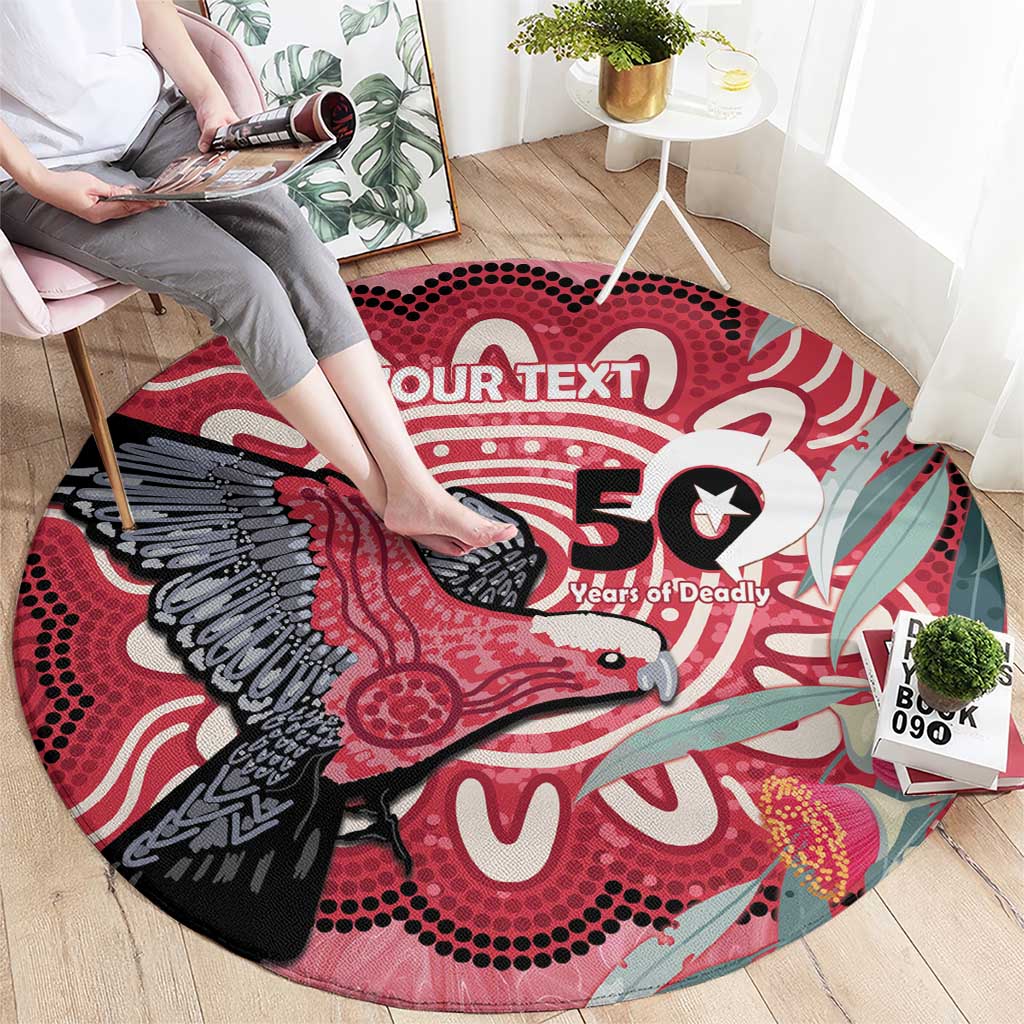 Personalised Australia Galah NAIDOC Week 2026 Round Carpet 50 Years of Deadly Aboriginal Art