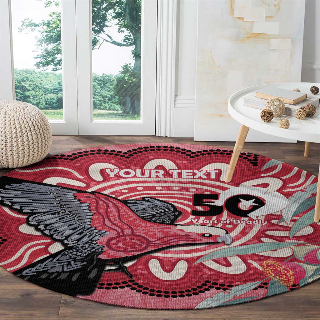 Personalised Australia Galah NAIDOC Week 2026 Round Carpet 50 Years of Deadly Aboriginal Art
