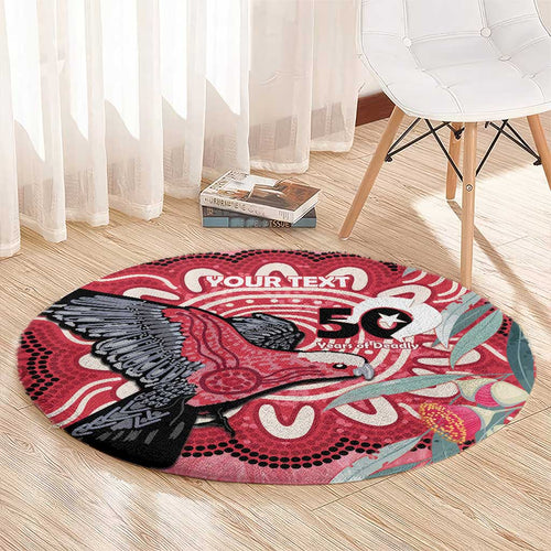 Personalised Australia Galah NAIDOC Week 2026 Round Carpet 50 Years of Deadly Aboriginal Art