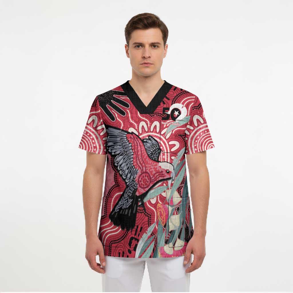 Personalised Australia Galah NAIDOC Week 2026 Scrub Top 50 Years of Deadly Aboriginal Art