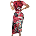 Personalised Australia Galah NAIDOC Week 2026 Short Sleeve Bodycon Dress 50 Years of Deadly Aboriginal Art