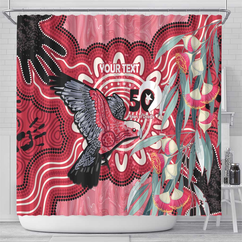 Personalised Australia Galah NAIDOC Week 2026 Shower Curtain 50 Years of Deadly Aboriginal Art