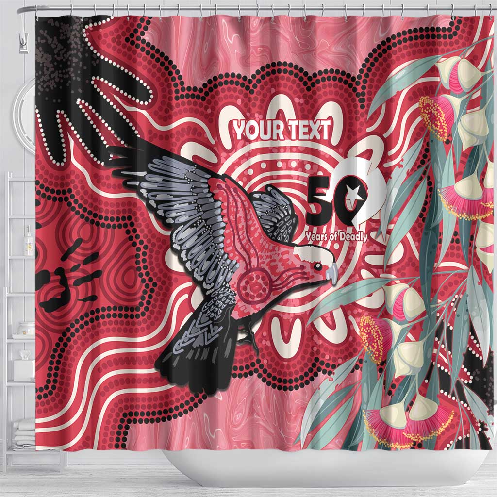 Personalised Australia Galah NAIDOC Week 2026 Shower Curtain 50 Years of Deadly Aboriginal Art