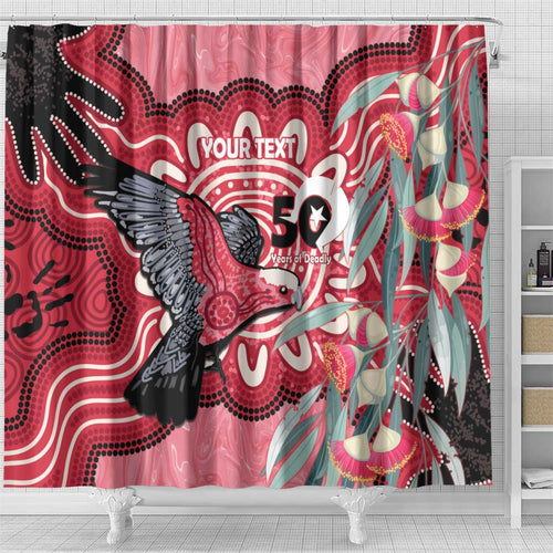 Personalised Australia Galah NAIDOC Week 2026 Shower Curtain 50 Years of Deadly Aboriginal Art