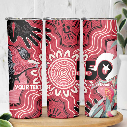Personalised Australia Galah NAIDOC Week 2026 Skinny Tumbler 50 Years of Deadly Aboriginal Art