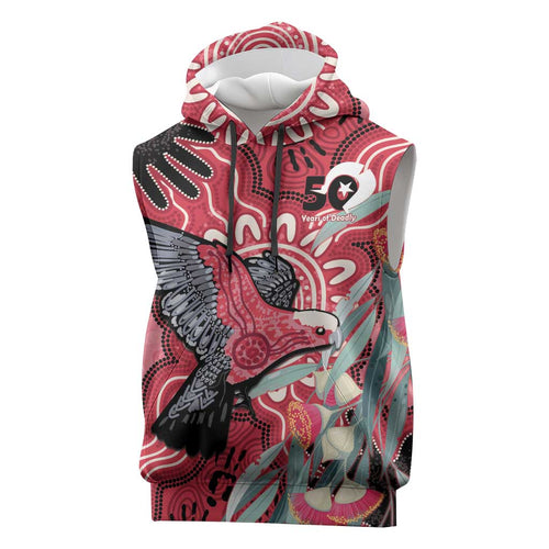 Personalised Australia Galah NAIDOC Week 2026 Sleeveless Hoodie 50 Years of Deadly Aboriginal Art