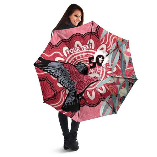 Personalised Australia Galah NAIDOC Week 2026 Umbrella 50 Years of Deadly Aboriginal Art