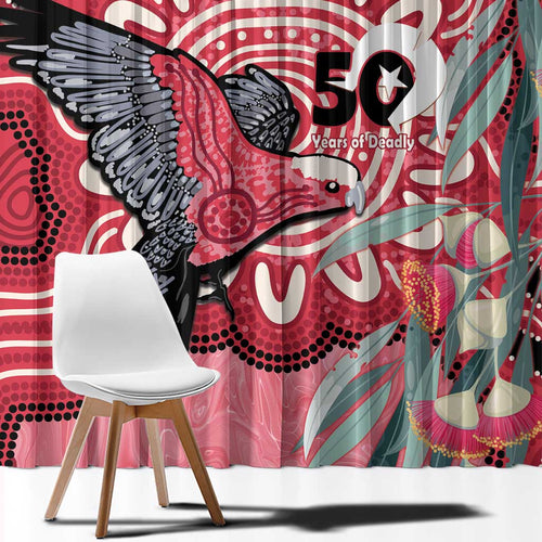 Personalised Australia Galah NAIDOC Week 2026 Window Curtain 50 Years of Deadly Aboriginal Art