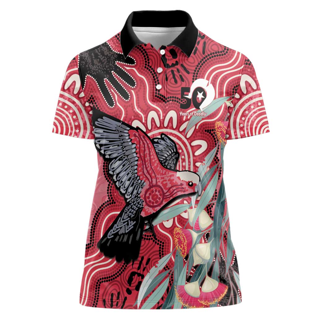 Personalised Australia Galah NAIDOC Week 2026 Women Polo Shirt 50 Years of Deadly Aboriginal Art