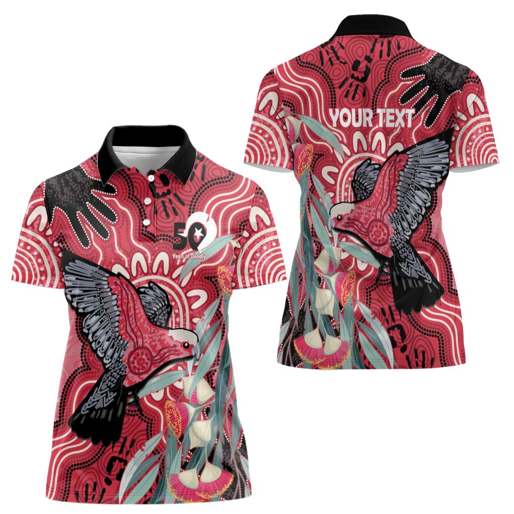Personalised Australia Galah NAIDOC Week 2026 Women Polo Shirt 50 Years of Deadly Aboriginal Art